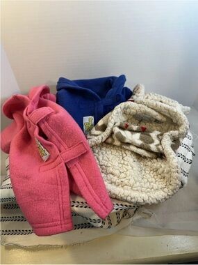 Dog Coats Set Of 3 Velcro closure soft Sherpa for small dogs very clean